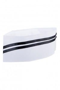 CHFH-009 custom-made Japanese cuisine sushi chef flat hat western restaurant hotel working hat side view